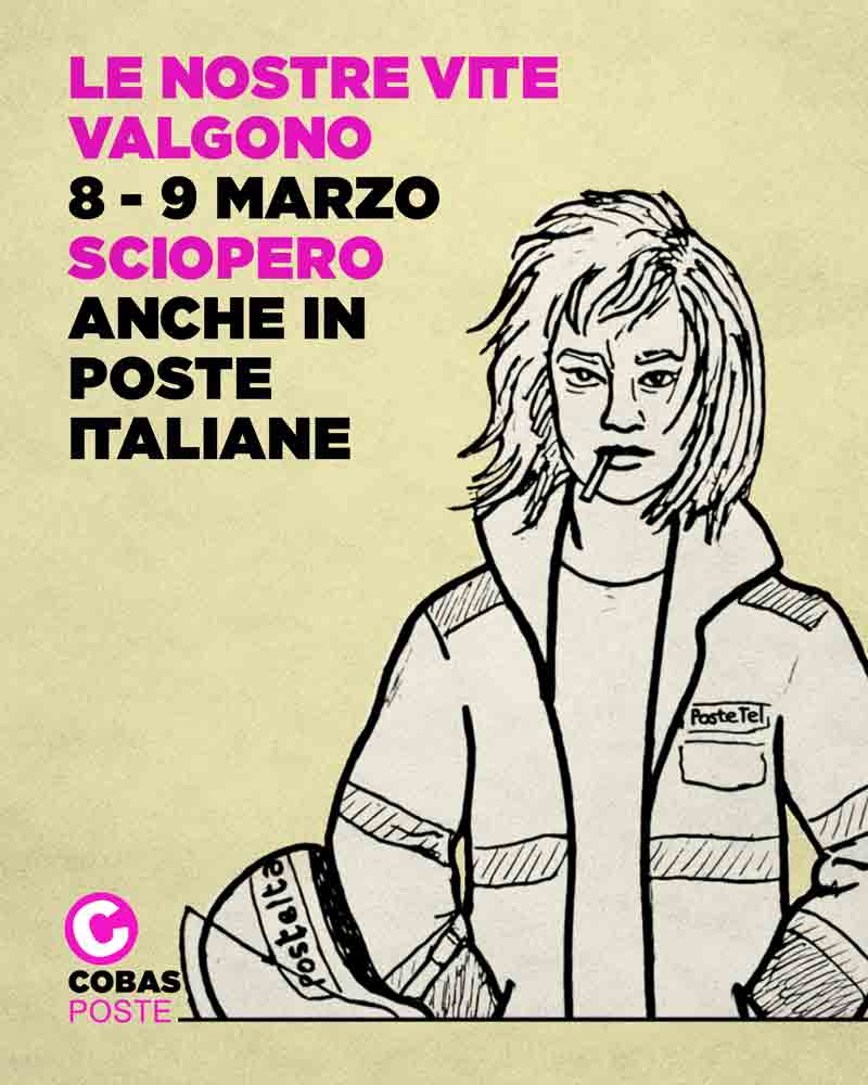 COBAS POSTE ADERISCE ALLO SCIOPERO DEL 9 MARZO