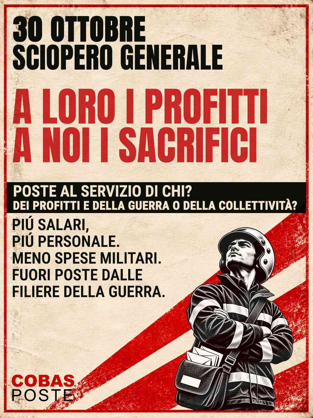 30 OTTOBRE, SCIOPERO GENERALE