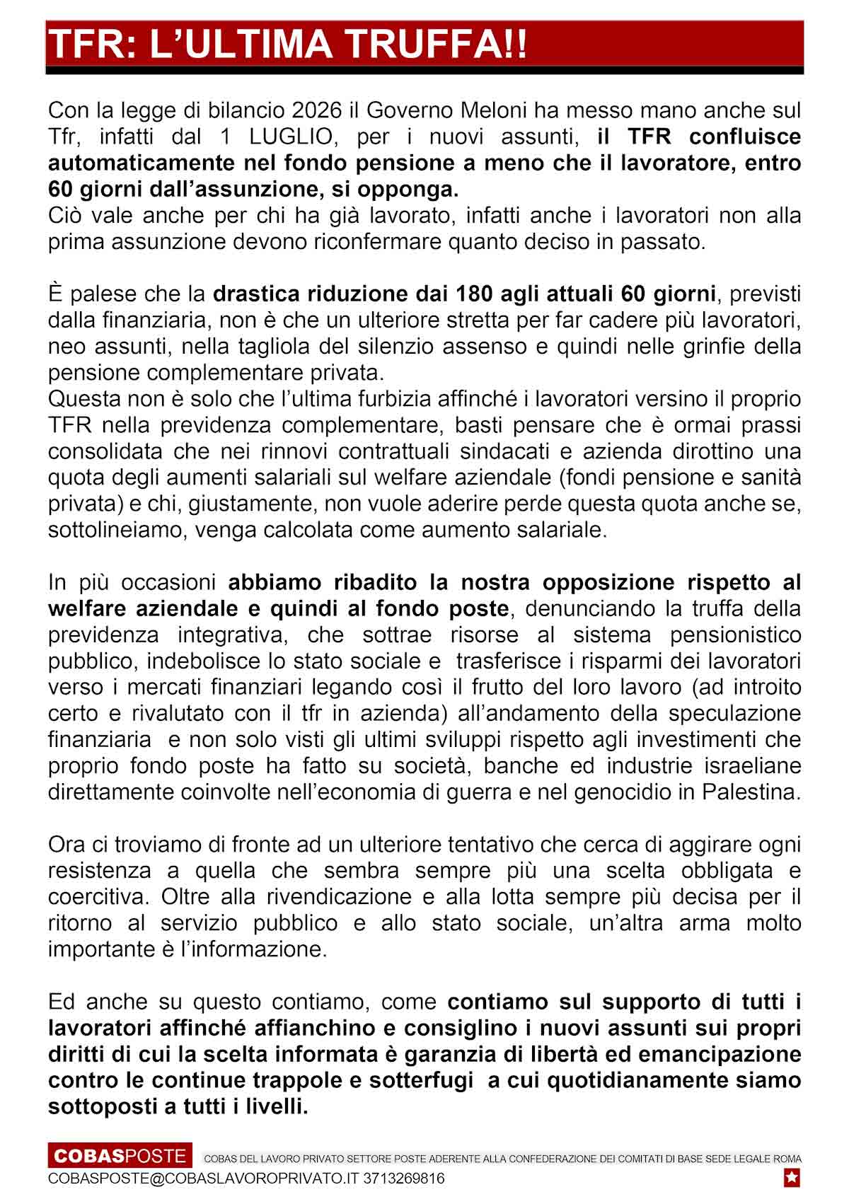 TFR: L’ULTIMA TRUFFA!!